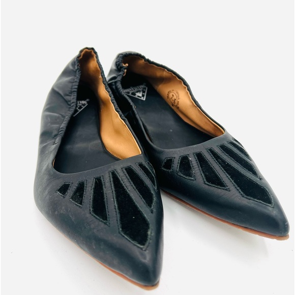 John Fluevog Presence Imagine pointy toe leather flats black 7.5 - Picture 2 of 7